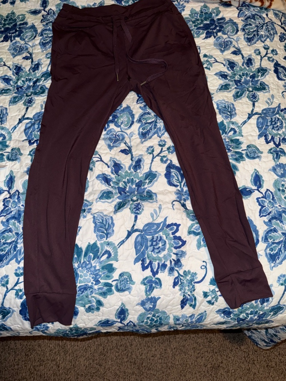 Women’s Drawstring Jogger Pants - Dark purple/plum